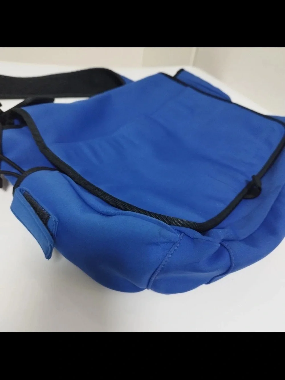 Miu Miu Cobalt Blue Messenger Bag with Black Trim